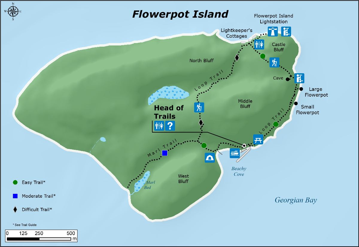 Flowerpot Island mapa