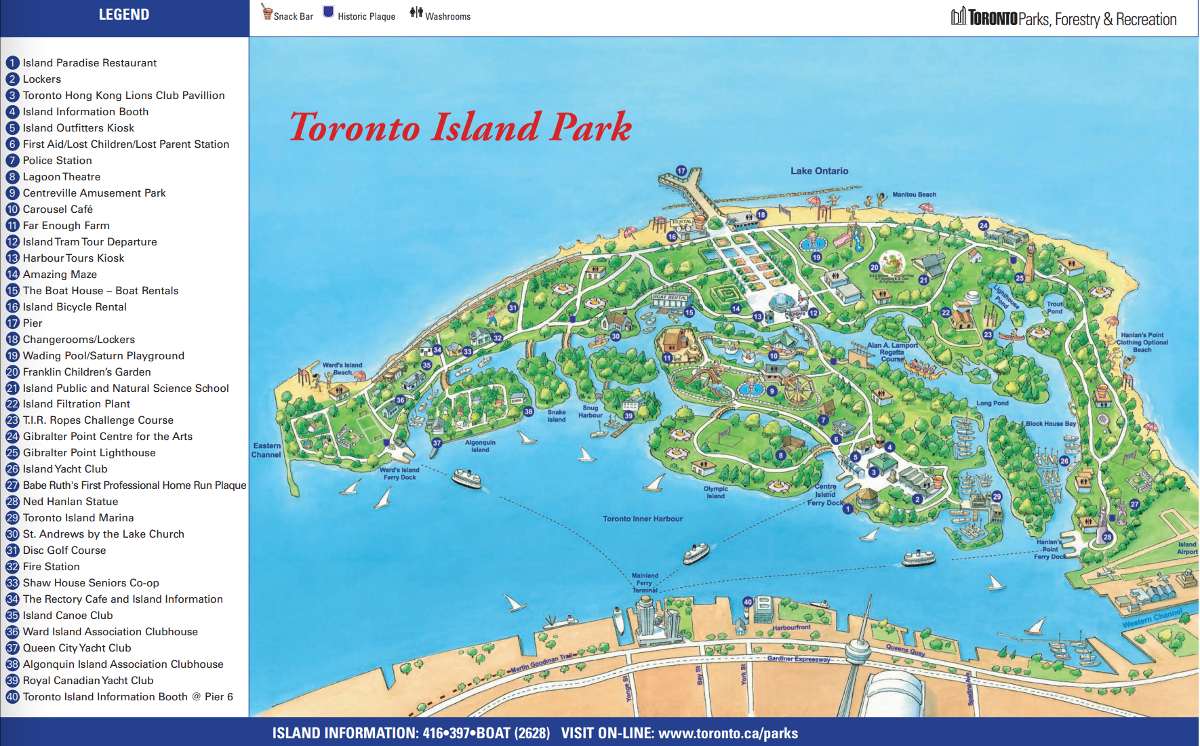 Toronto Island Park mapa