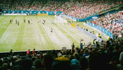 Pohled na fotbalové hřiště na stadionu BC Place